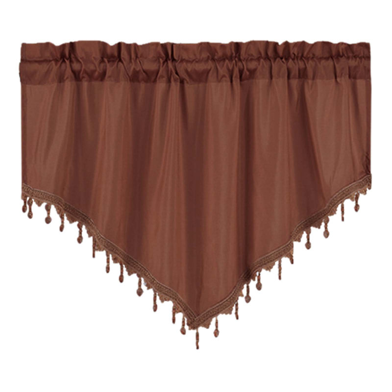 Kbndieu Curtains Short Curtains Solid Color Curtains Triangular Curtains Household Curtains Small Curtains Through Rod Curtains