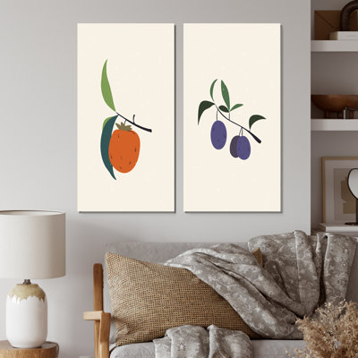" Vintage Autumn Harvest Fruits II " 2 - Pieces