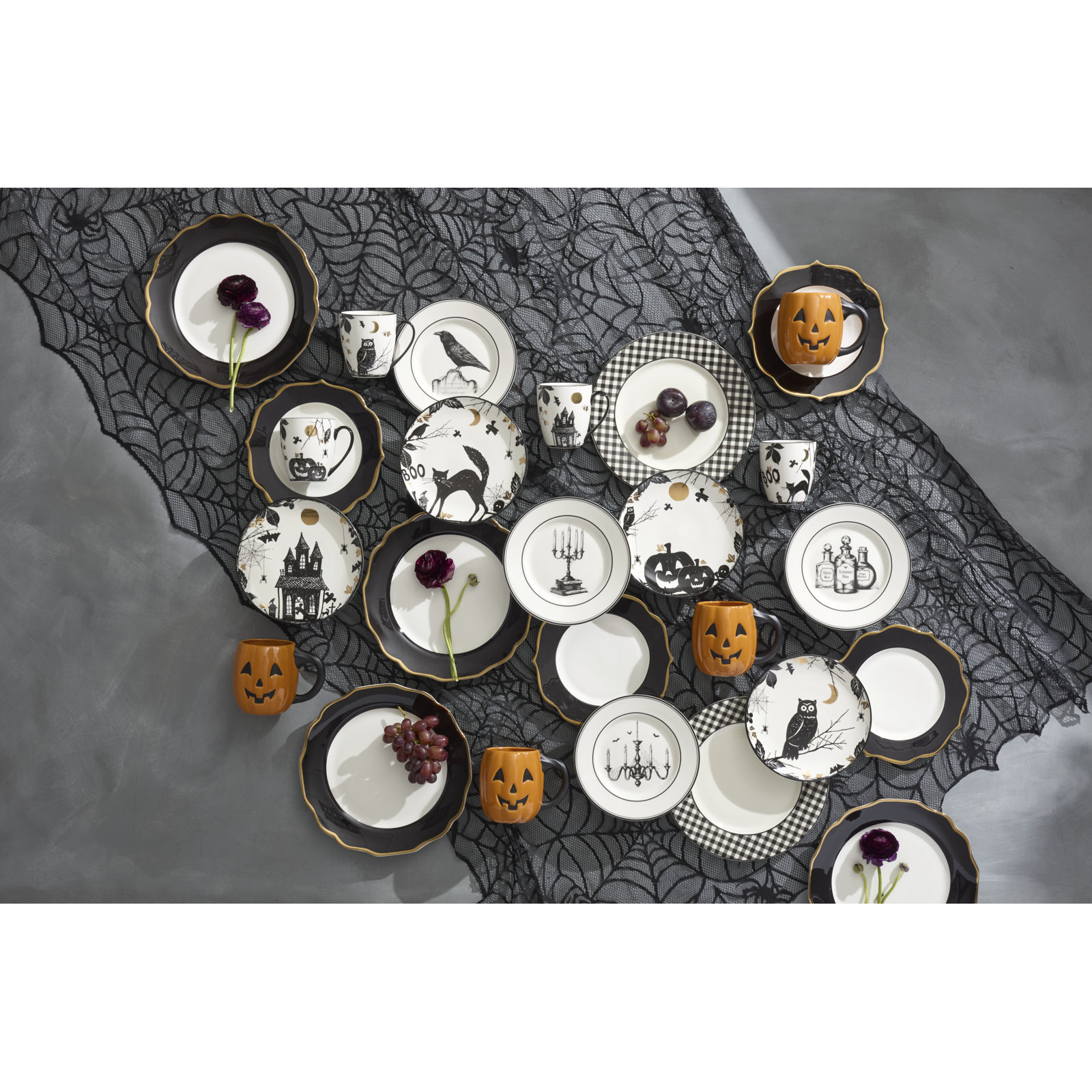 Lenox Vintage Halloween Haunted Accent Plates, Set of 4