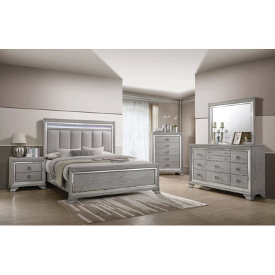 Ensemble de chambre à coucher à panneau Alyncia Elsa