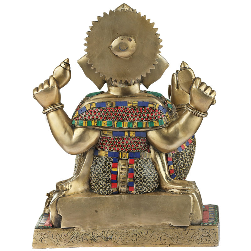 Statue incrustée de bénédiction Ganesha