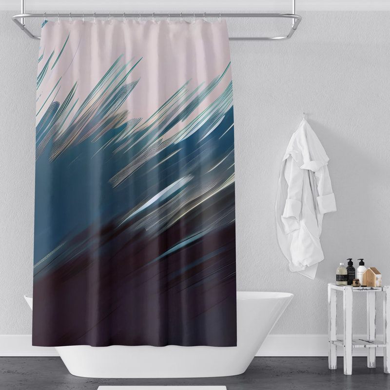 Rideau de douche abstrait Cisca, H 93 po x l 70 po