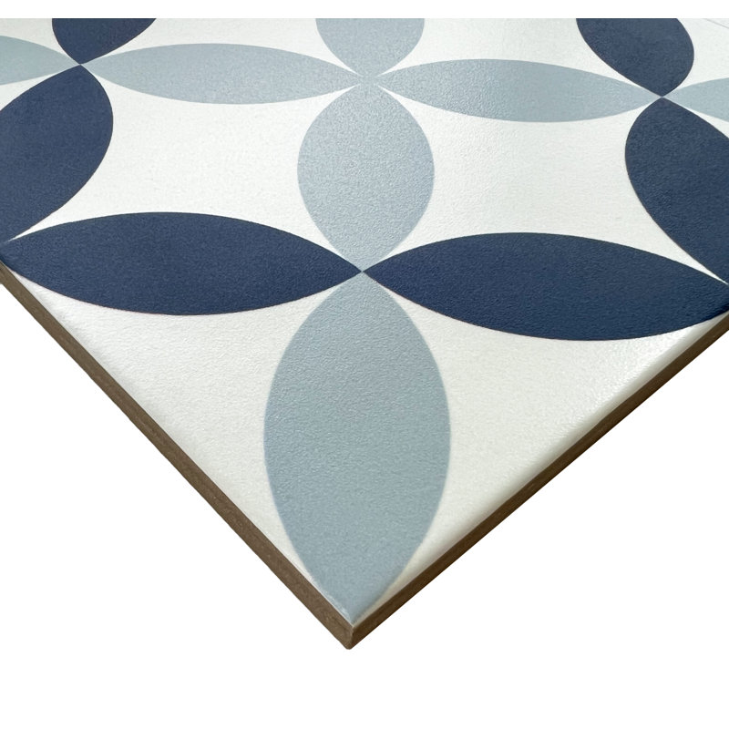 Carreau de sol en porcelaine 8 po x 8 po, Bleu