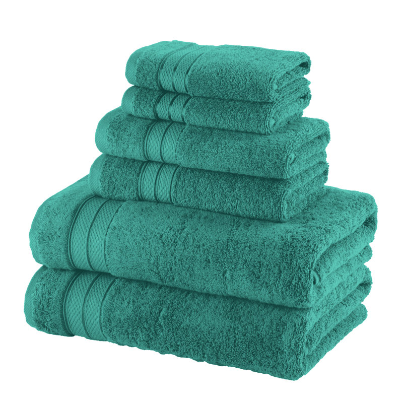 Ensemble de serviettes de bain 6 pièces Elegant Comfort Luxury, Turquoise