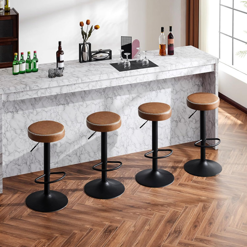 Sutherby Swivel Yes Bar Stool, Brown, 2
