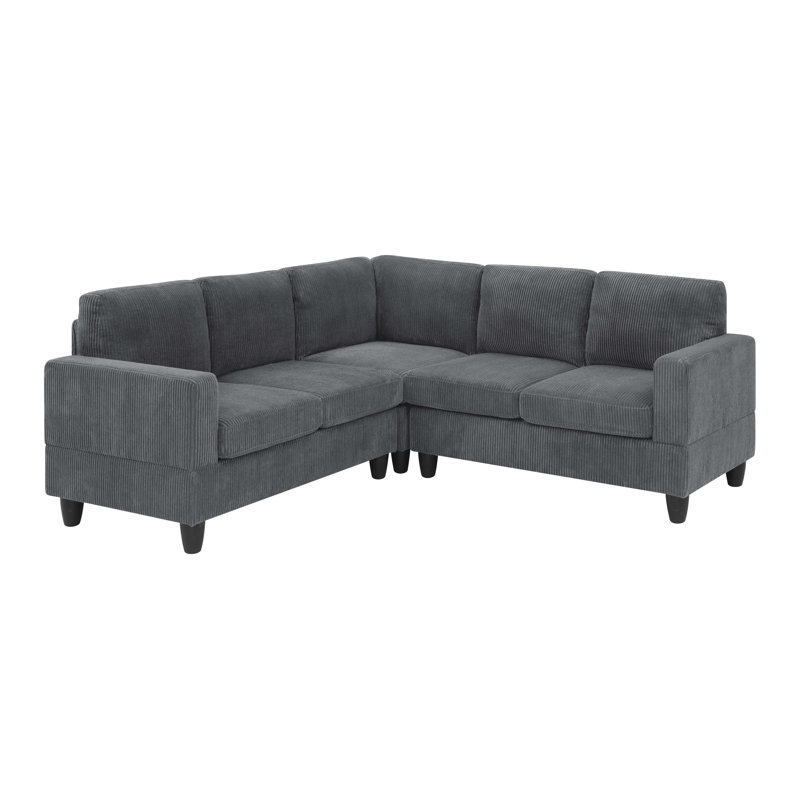 Lichwood Sectional, Dark Gray Corduroy