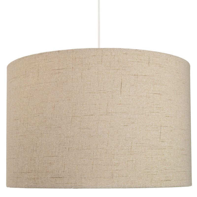 Ibiza Linen Drum Lamp Shade, 22cm H x 35cm W x 35cm D, Taupe