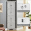 Armoires avec portes & amp; 4 tablettes, blanc neige L 20,6 po x l 12,25 po x H 72 po | Minimaliste | Panneau de fibres à densité moyenne