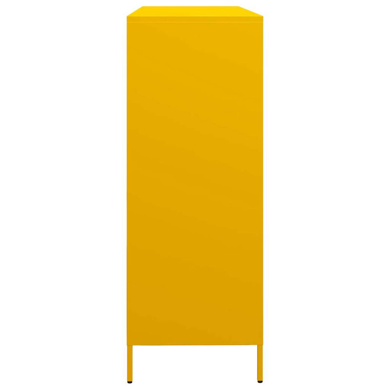 Sideboard 135X39x103.5 Cm Cold-Rolled Steel, Mustard Yellow