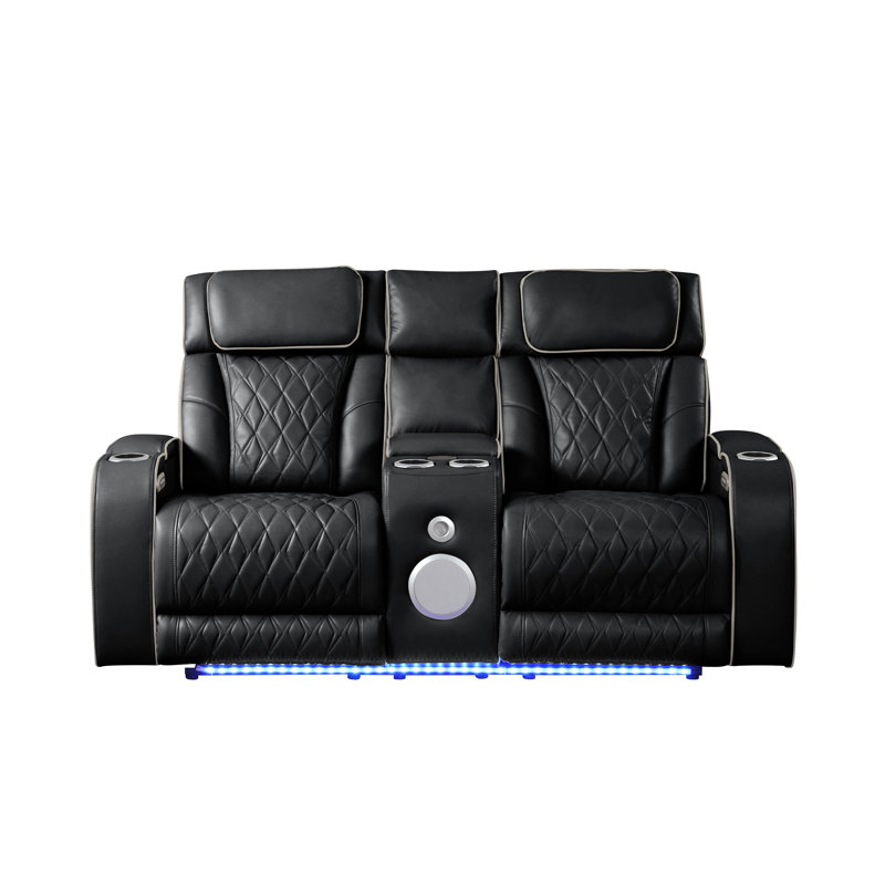 Causeuse inclinable de style moderne Fortuner en bois et massage inclus - Noir, Noir