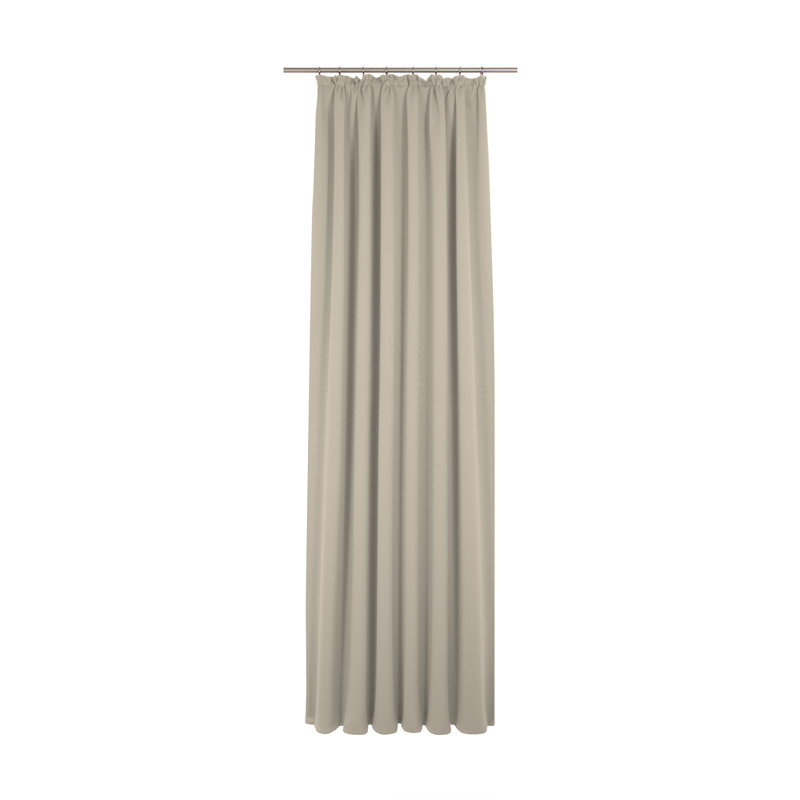 Yvette Pencil Pleat Blackout Single Curtain, Beige, 145cm Width x 245cm Drop