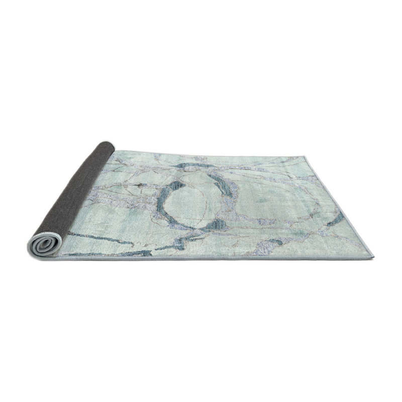Tapis gris/zone noire contemporaine, Rond 4 pi