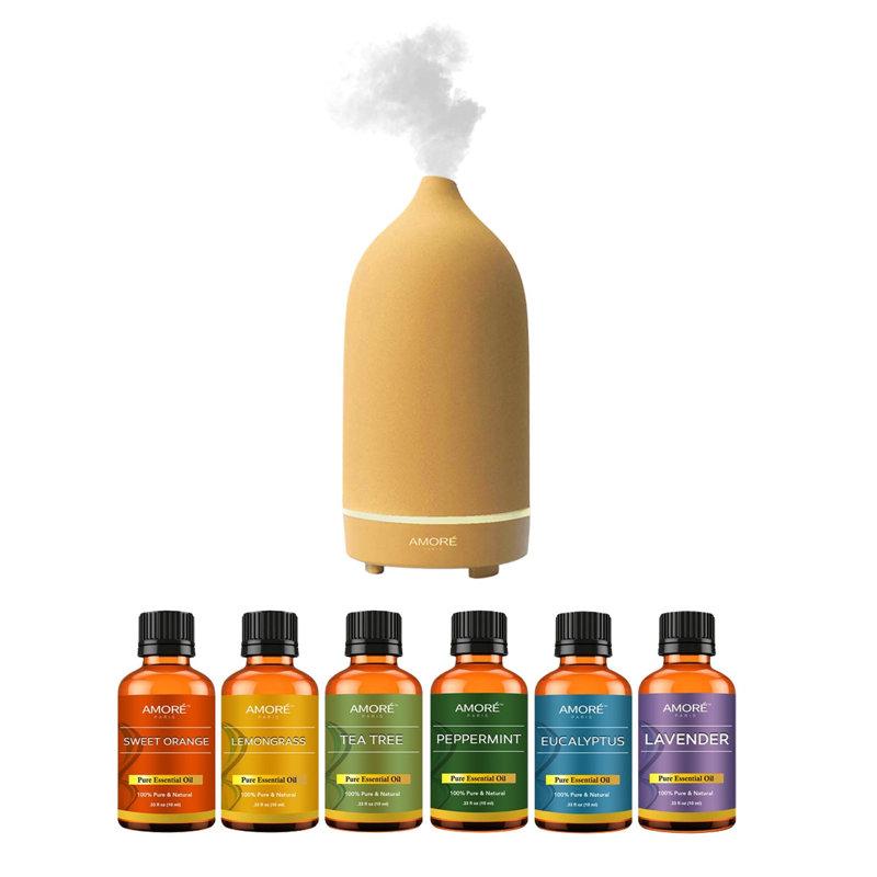 Amore Paris Plug-in Powered Essential Oil Diffusers, Yellow
