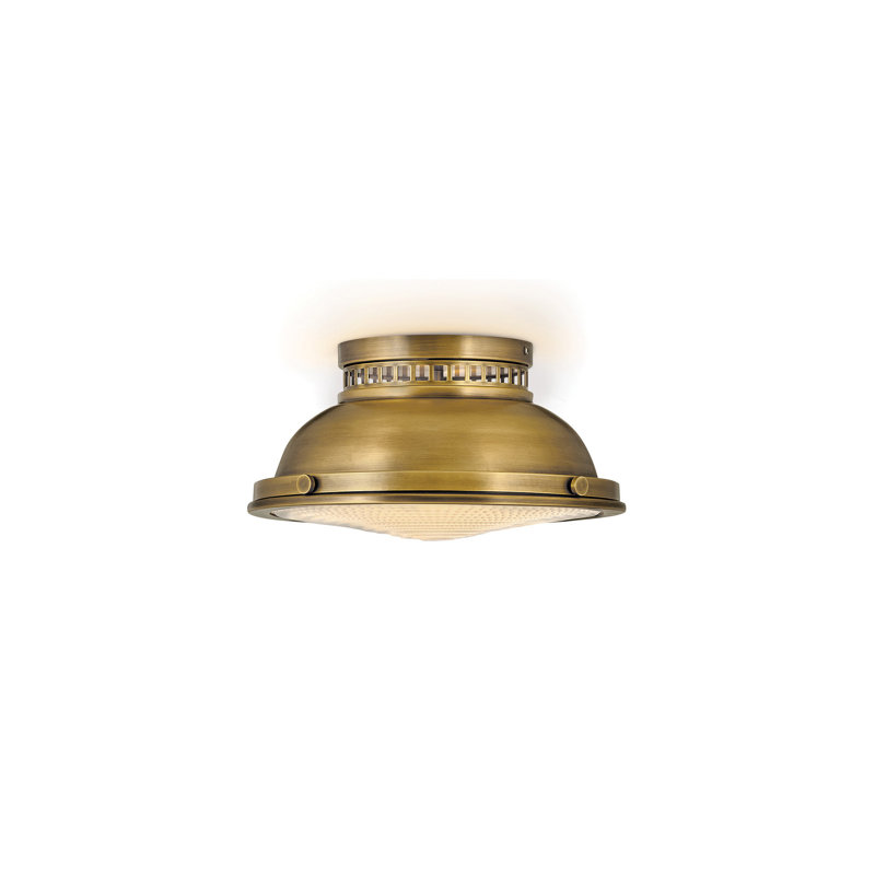 Emery 2 - Light 12.75" Simple Bowl Flush Mount, Heritage Brass, Heritage Brass