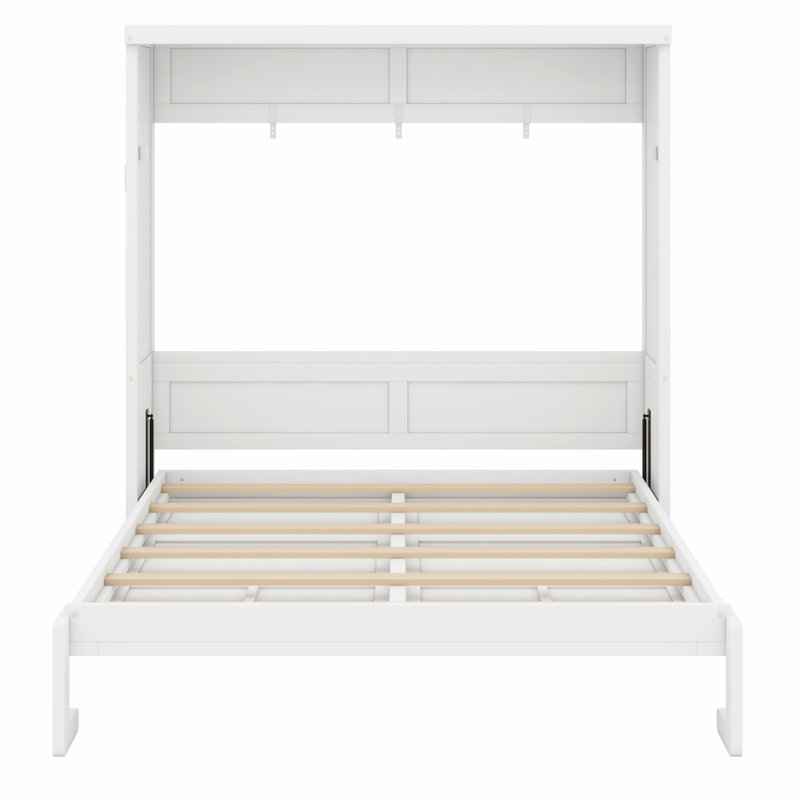 Lit escamotable escamotable dans une armoire Murphy, Blanc, Full / Double