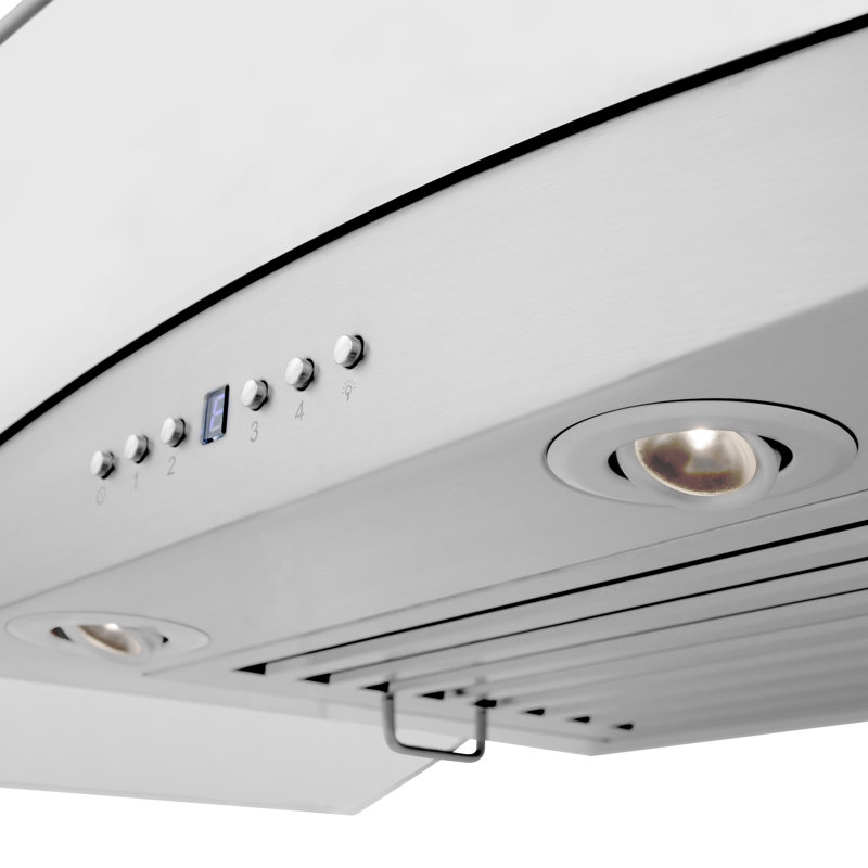 36" Crown Sound 400 CFM Ducted Wall Mount Range Hood in Stainless Steel with Wi-Fi