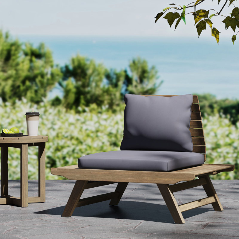 Chaise en bois avec revêtement et surface de siège élargie - gris foncé, Gris foncé