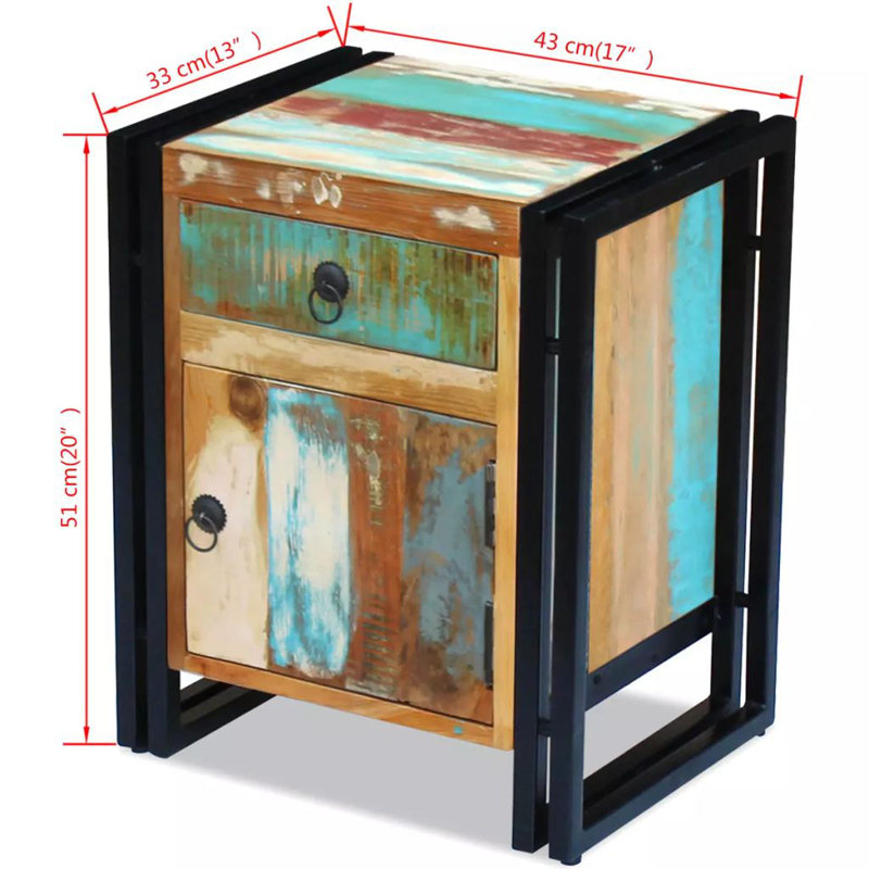 Armoire de chevet en bois récupéré massif