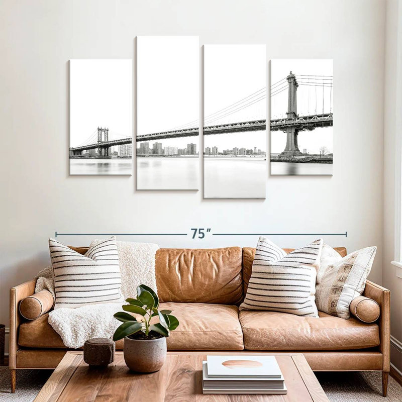 Lilie Monochrome Manhattan Bridge, 42" H x 68" W