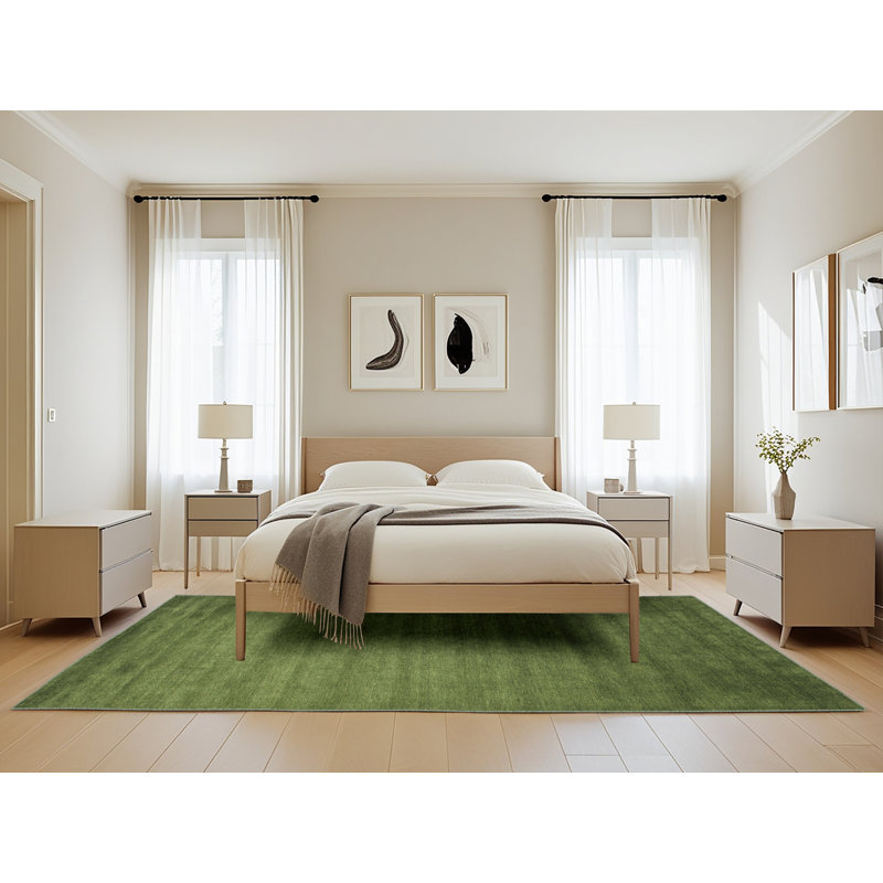 Tapis contemporain vert foncé, Rectangle 5 pi x 8 pi
