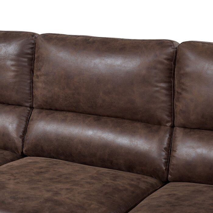 Trent Austin Design® Joyal 7 - Piece Faux Leather Sectional & Reviews ...