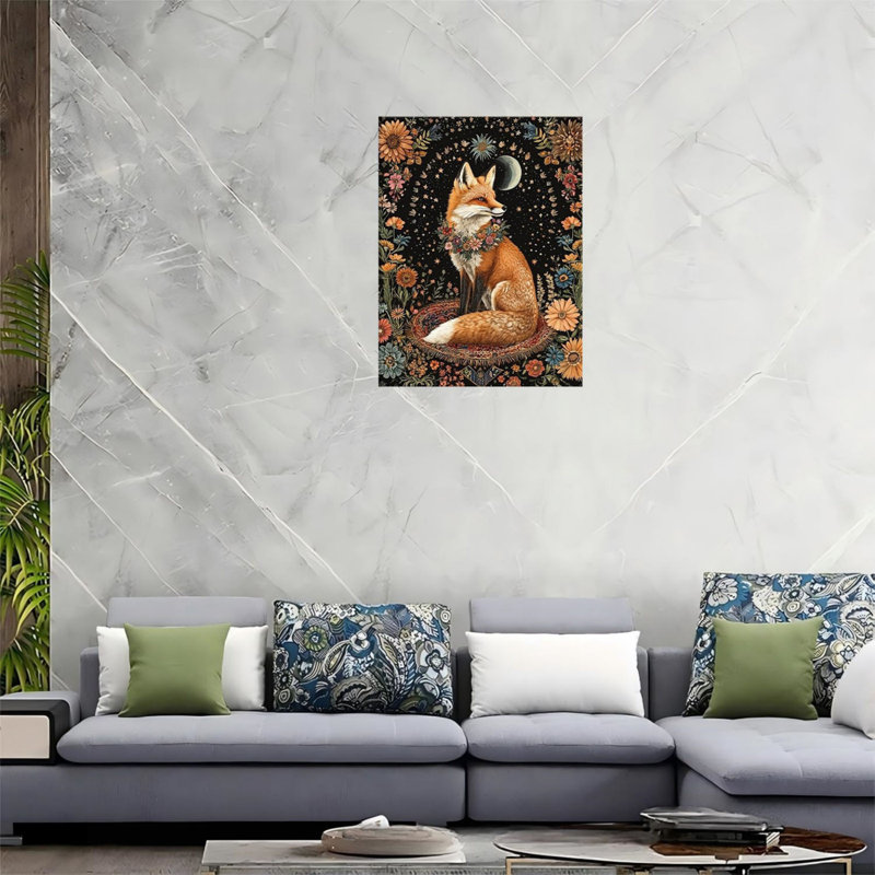 Art mural en toile Boho Fox 16 "x 20"