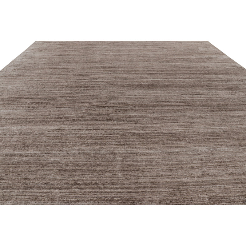 Rug & Kilim’S Oversized Textural Square Rug In Solid Beige-Brown Striae
