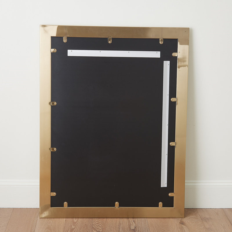 Rectangle Stainless Steel Framed Wall Mirror, 42" x 32"