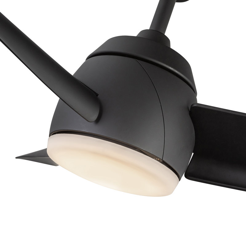 Thalia Smart LED Downrod Ceiling Fan, Matte Black, Matte Black