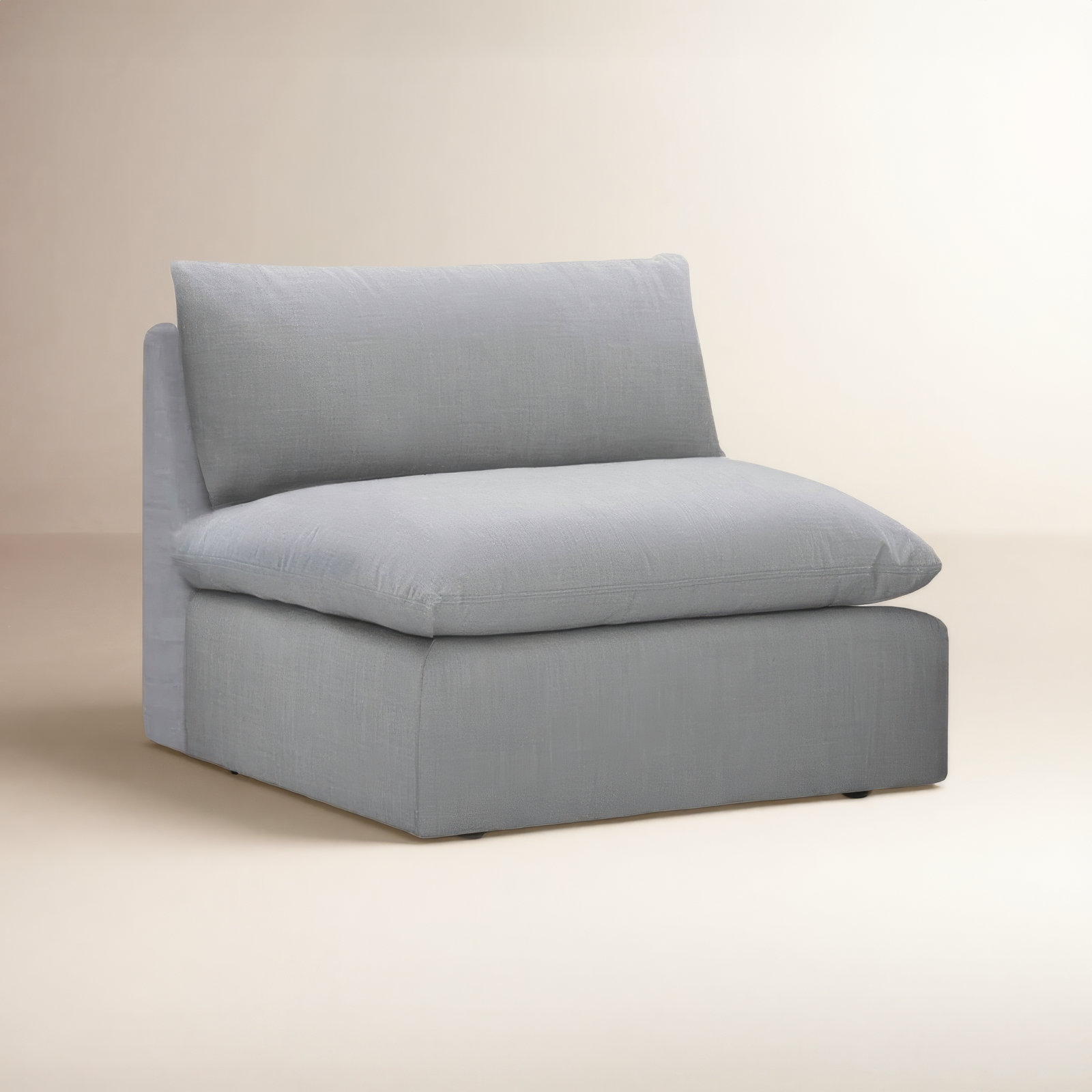 Annabella Armless Chair, Effie Gray Performance Weave