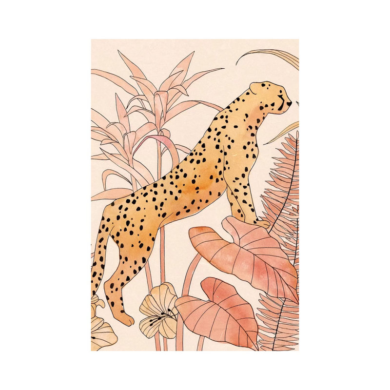 Blush Cheetah II 1 Piece Wrapped Canvas Wall Art, 101.6 cm H x 66.04 cm W x 1.91 cm D
