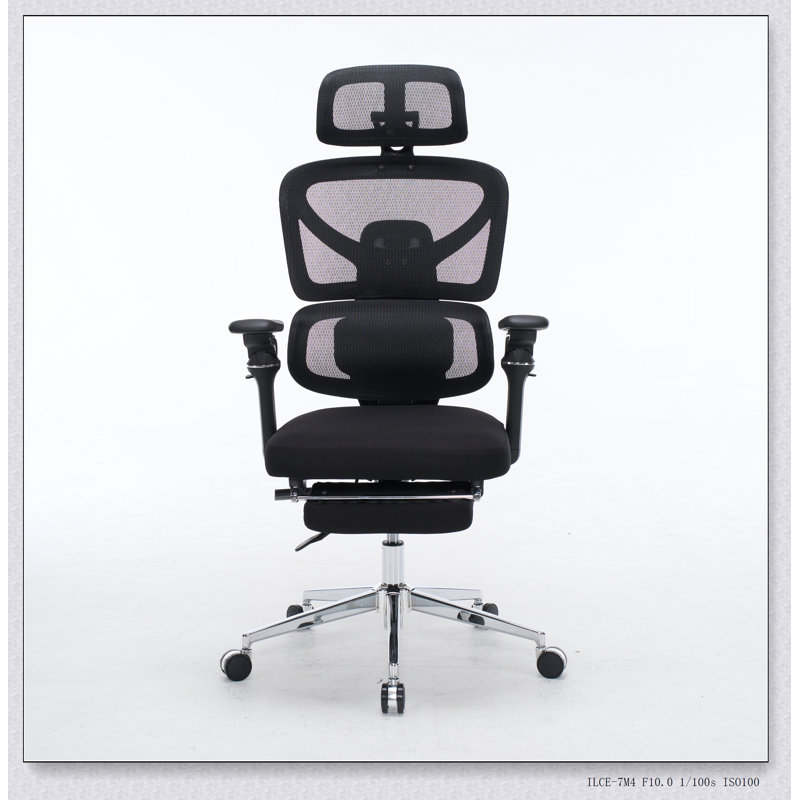 Fauteuil de bureau ergonomique avec support lombaire à massage, appui-tête 4D et accoudoirs 5D, profondeur de dossier et de siège réglable