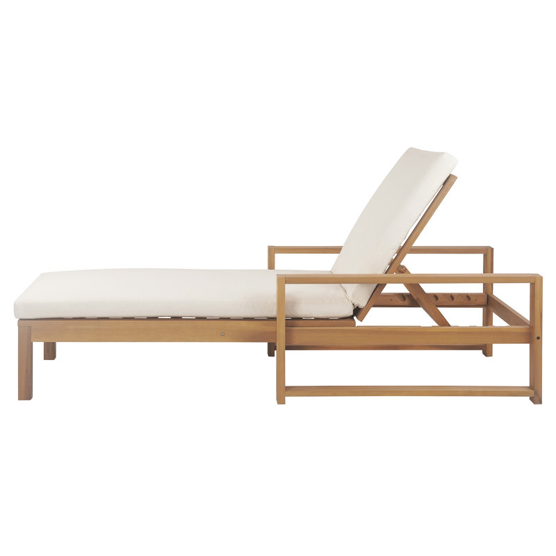 Ensemble de 2 chaises longues d'extérieur, Teck clair
