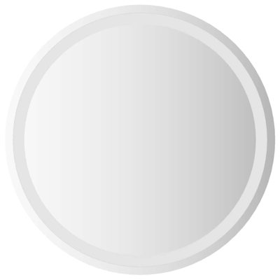 Miroir de salle de bain à DEL avec câble USB, cadre en verre rond, 24 po