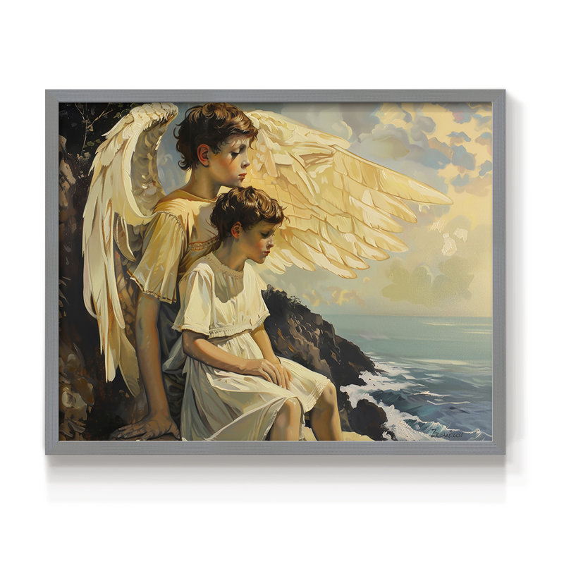 Angels From Above-XCII - Impression encadrée - Restickable, Cadre gris, H 16 po x l 20 po