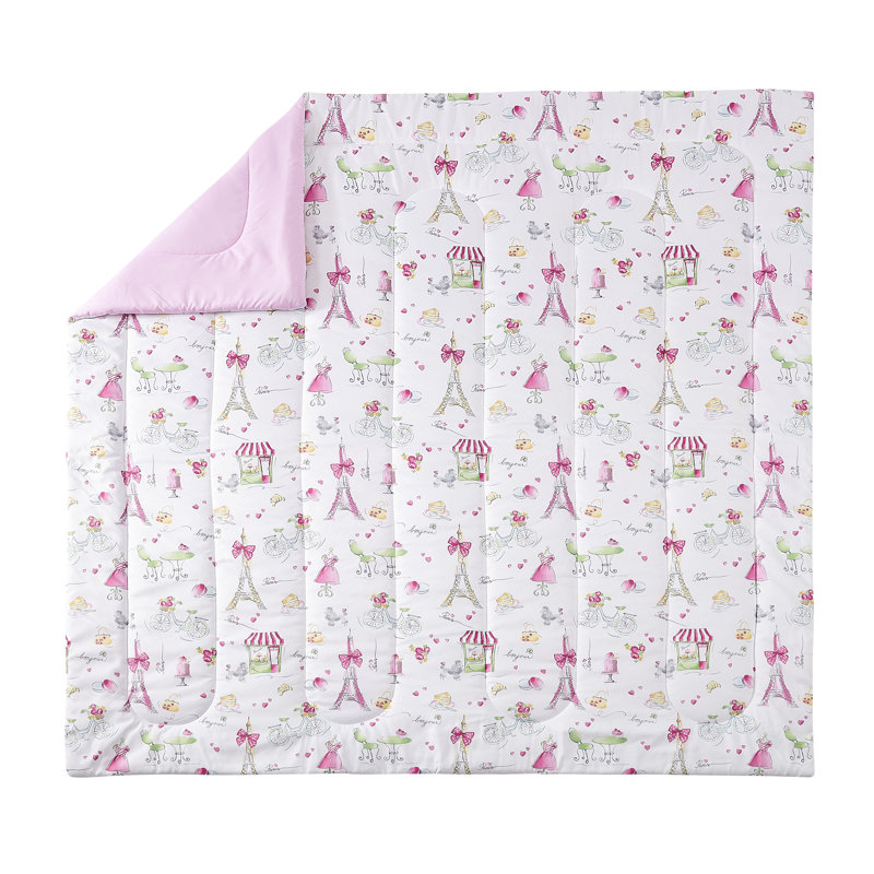 Pretty in Paris Pink Microfiber Twin Comforter Set