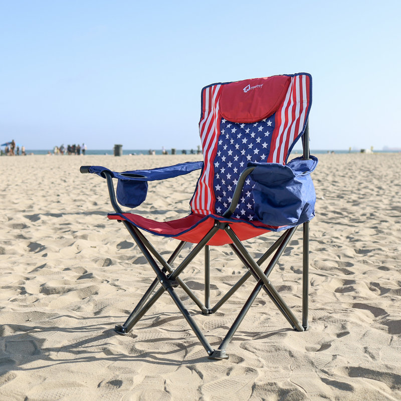 Folding Camping Chair, Red/White/Blue
