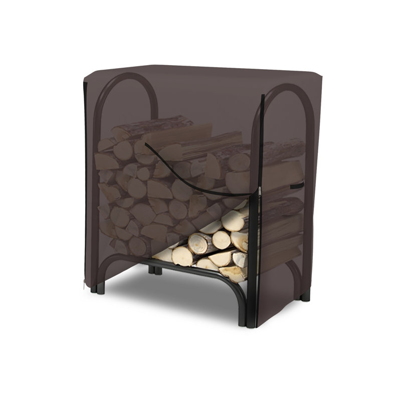 High Density Waterproof Outdoor Firewood Cover, All Weather Protection UV Resistant Wood Rack Cover, Coffee