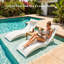 Chaise longue d'extérieur pliable en PEHD pour piscine - ensemble de 2, blanc-126552656