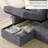 L-shaped Led Sectional Sofa With Adjustable Backrest And Charging Station, Living Room Large Pull Out Sofa Bed Sleeper With Storage Chaise-410924162