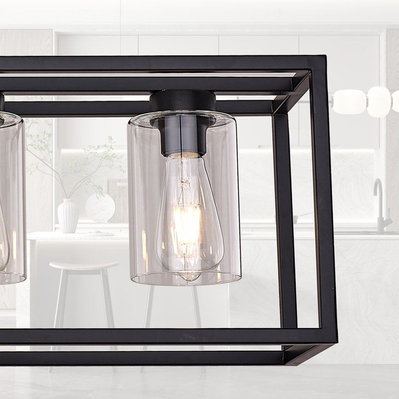 Dionna 4 - Light Dimmable Rectangle Chandelier, Matte Black