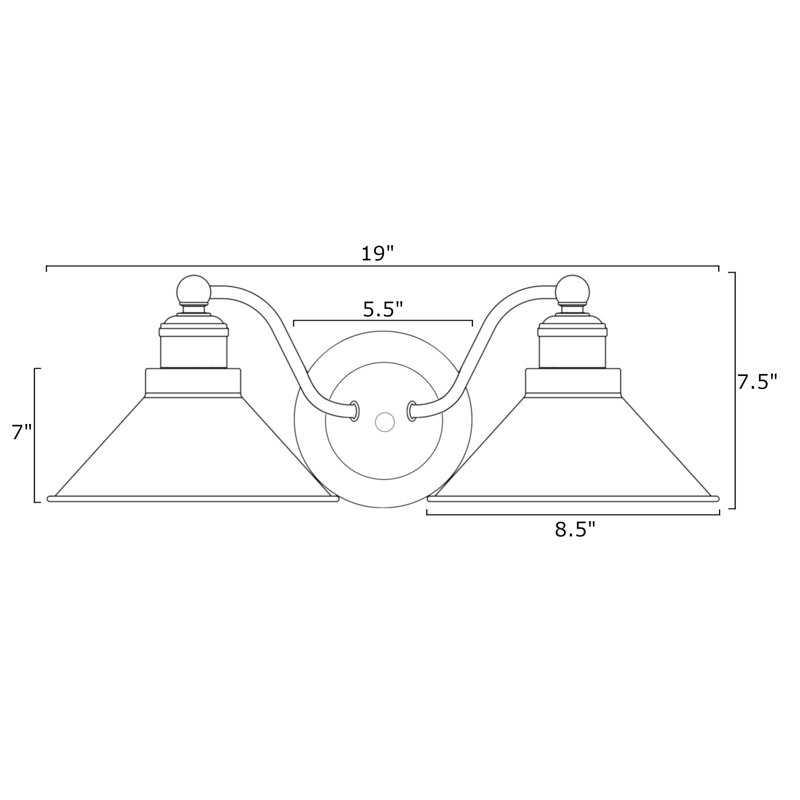 Éclairage pour meuble-lavabo à 2 lumières à intensité variable en bronze brossé Grethe