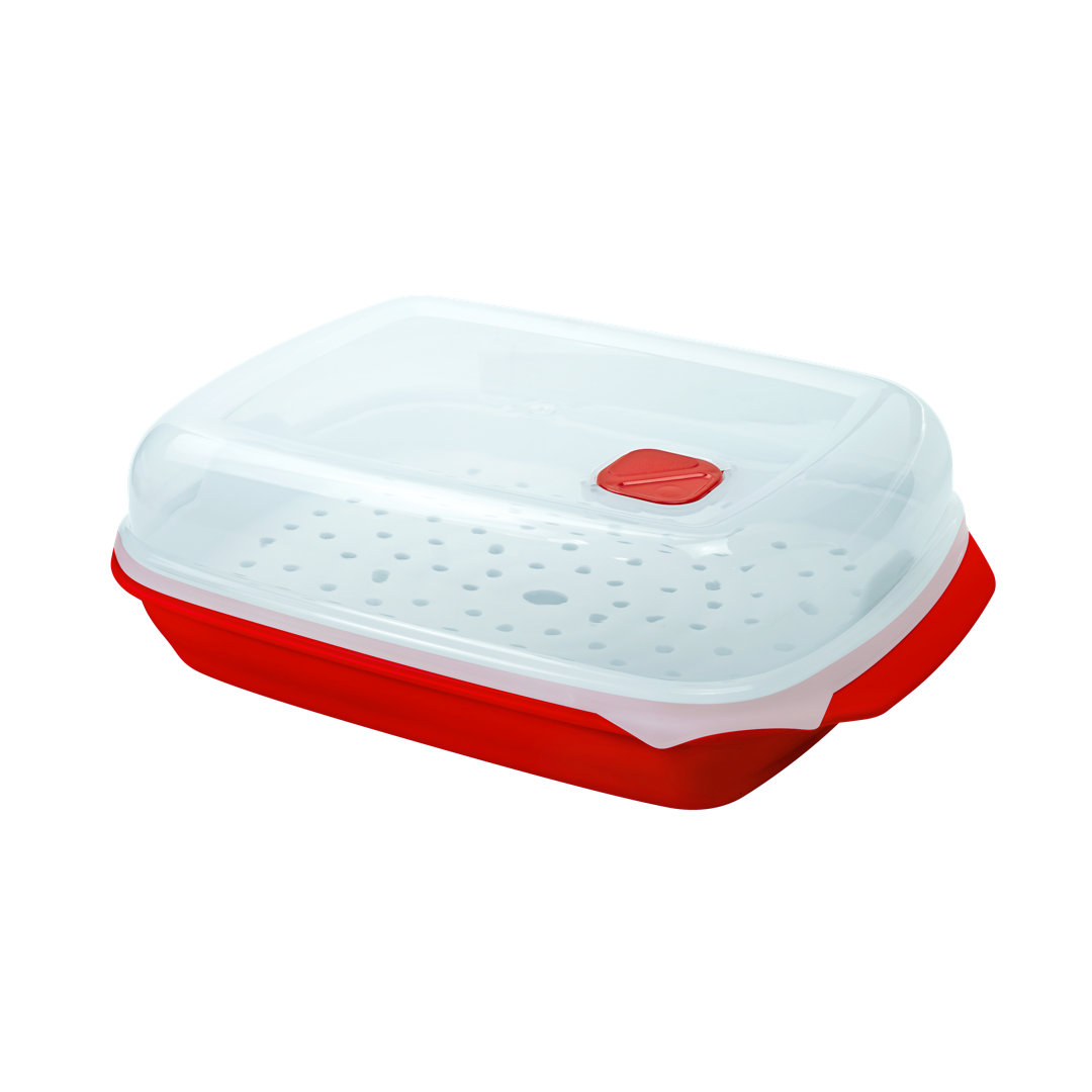 Locknlock Good2Heat Microwave Rectangular Steamer with Tray, 1.7L