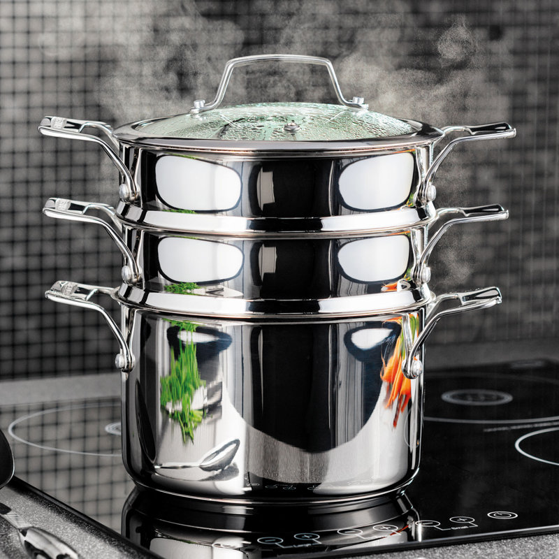 Stellar Steamers Stainless Steel (18/10) Steamer Basket with 18cm Diameter, 30cm H x 20cm W x 20cm D