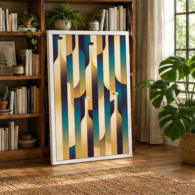 Geometric Waves Art Deco - Wrapped Canvas