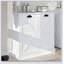 Two-Compartment Tilt-Out Laundry Sorter Cabinet-White