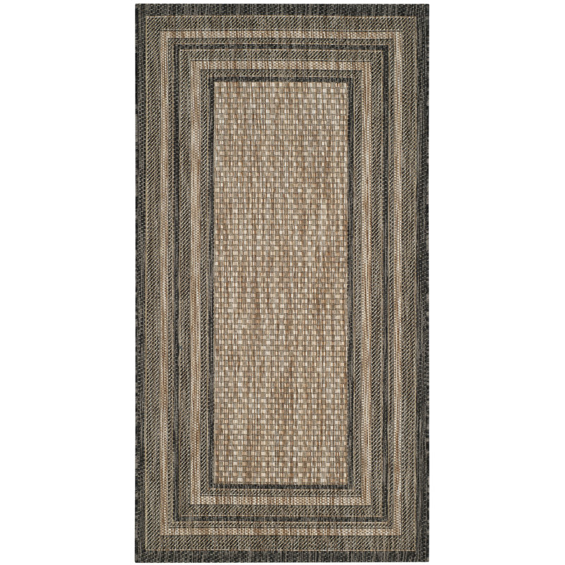 Tapis tissé à la machine Chapa, Beige/Black, Rectangle 2 pi 3 po x 4 pi