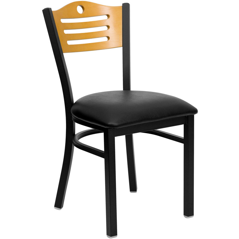 Chaise de restaurant en métal Elkton, Noir