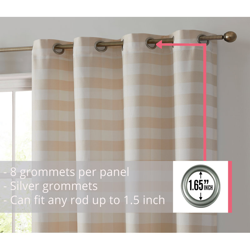 Belmoor Curtain Pair, Beige, 52" W x 96" L