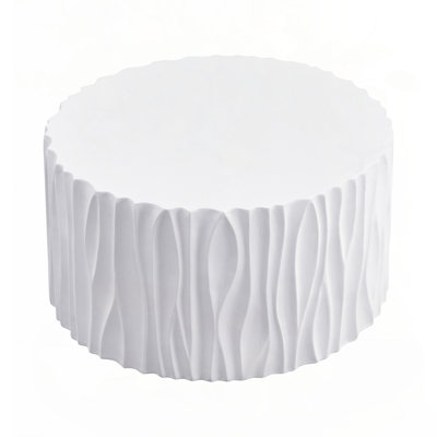 Modern  Outdoor Coffee Table With Wavy Fluted Design